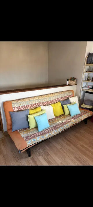 Sofá Cama 190x120cm Tela Multicolor