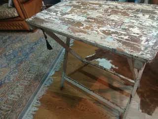 Mesa plegable rústica madera y metal