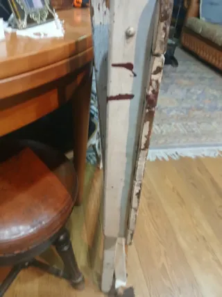 Mesa plegable rústica madera y metal