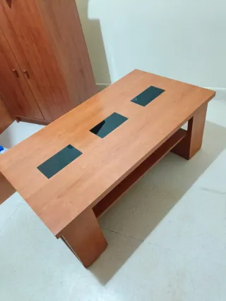 Mesa de centro madera y cristal