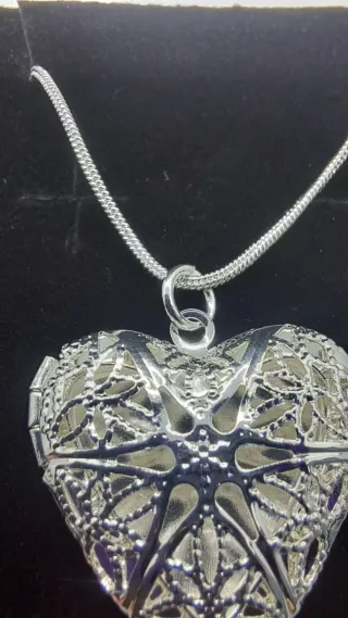 Collar Serpiente Corazón Plata 925