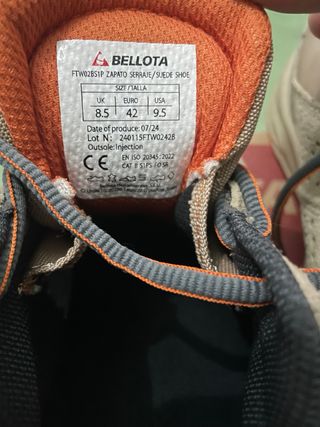 Zapatillas Bellota Seguridad Beige/Naranja