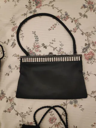Lote de 4 Bolsos de Fiesta negros, terciopelo, str