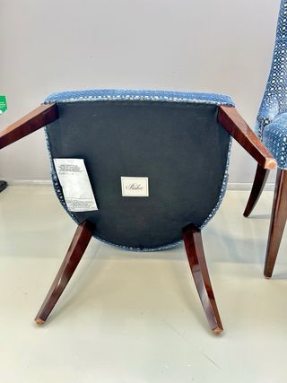 Juego de 2 sillas de comedor tapizadas azul