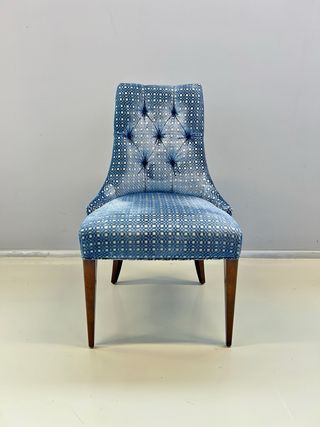 Juego de 2 sillas de comedor tapizadas azul