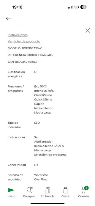 Lavavajillas Beko 13 servicios