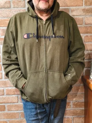 Felpa Champion con cappuccio Verde Oliva XXL