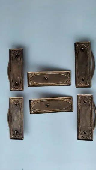 Tiradores latón antiguos (Set de 6)