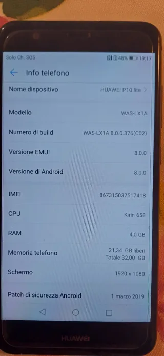 Smartphone Huawei P10 lite