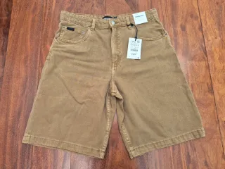 PULL & BEAR BERMUDAS VAQUERAS BEIGE TALLA 42 32