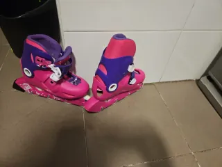 Patines infantiles rosas y morados n30/32