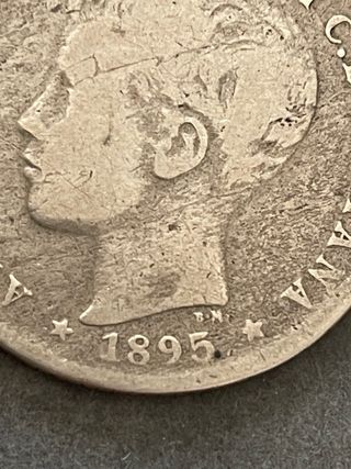 20 Centavos de Peso Puerto Rico 1895 Alfonso XIII
