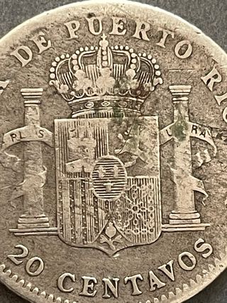 20 Centavos de Peso Puerto Rico 1895 Alfonso XIII