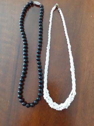 Collar Cuentas Negras y Blancas