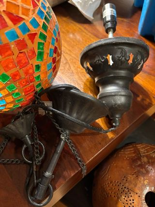 Lámpara techo Turca Vidrieras Multicolor