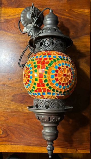 Lámpara techo Turca Vidrieras Multicolor