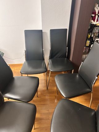 Sillas de diseño negras (6 unidades)