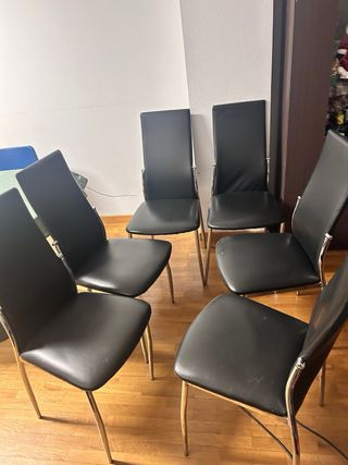 Sillas de diseño negras (6 unidades)
