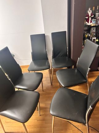 Sillas de diseño negras (6 unidades)