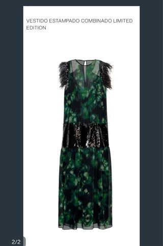 Vestido plumas colección zara