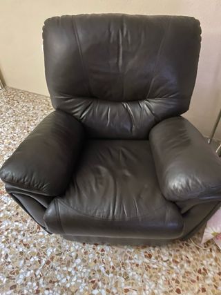 Sofá reclinable polipiel chocolate