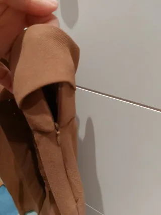 Falda Mango marrón con cinturón Talla 42