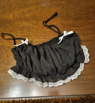 Top Negro Coquette Lolita con Lazos Blancos