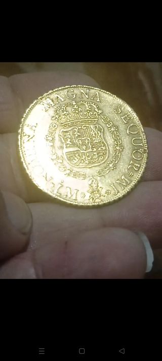 Moneda de Oro Antigua 1756 ,pelucona Fernando VI.