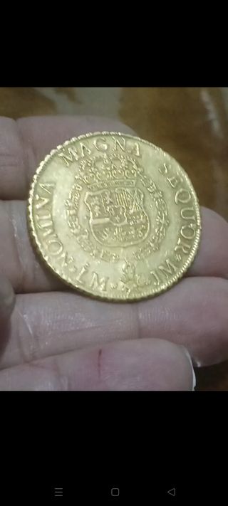 Moneda de Oro Antigua 1756 ,pelucona Fernando VI.