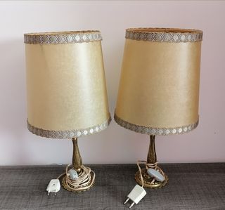 Set di 2 Lampade in Bronzo Antico
