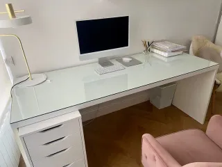 Mesa de despacho cristal y metal