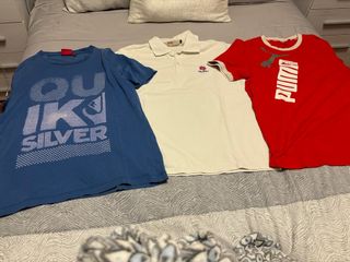 Lote 3 Camisetas Chico Puma Quiksilver guru