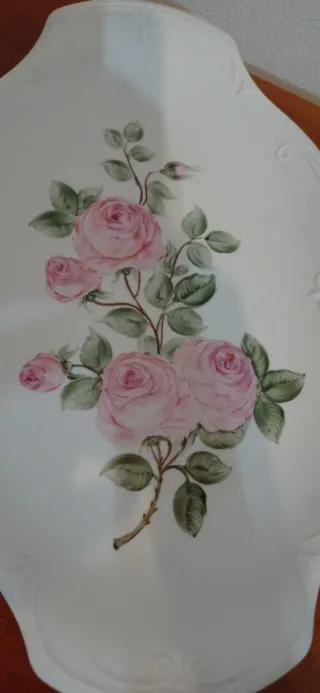 Vassoio piatto da portata  ceramica dipinto a mano