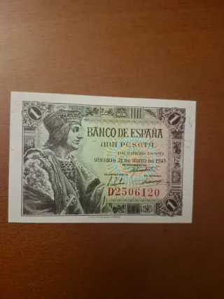 Billete 1 Peseta Banco de España 1943