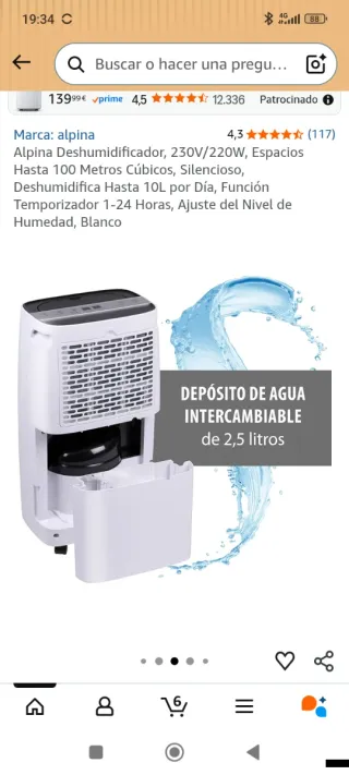 Deshumidificador Alpina Blanco