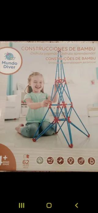 Juego Construcción Bambú Mundo Diver 62 Piezas