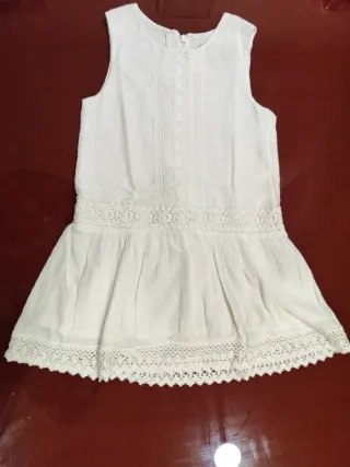 Vestido blanco niña 5-6 años mayoral