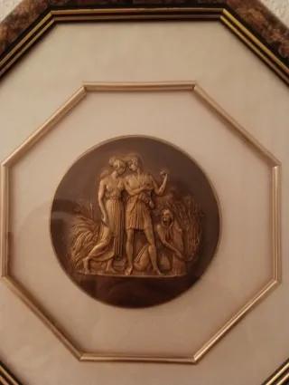 Medallón de bronce enmarcado De 36cm.