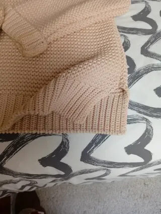 Jersey oversize cuello alto punto bobo rosa