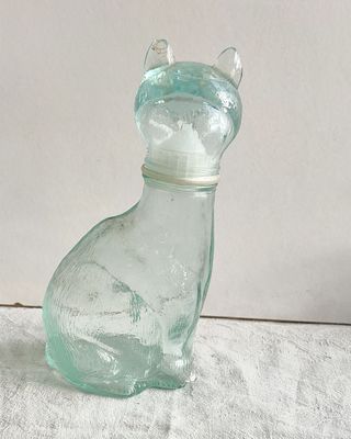 Garrafa Antiga Vidro Vintage Gato