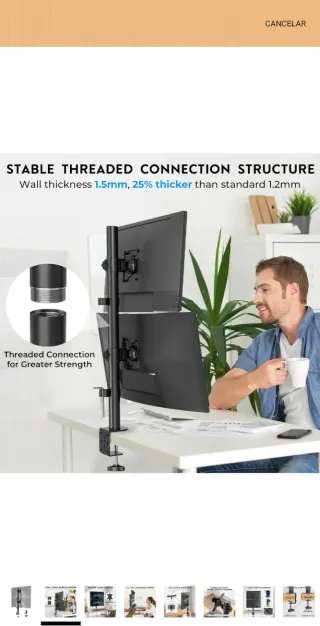 Supporto doppio monitor Bontec nero