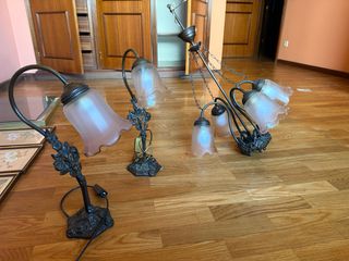 Conjunto de candeeiro de teto e 2 de cabeceira