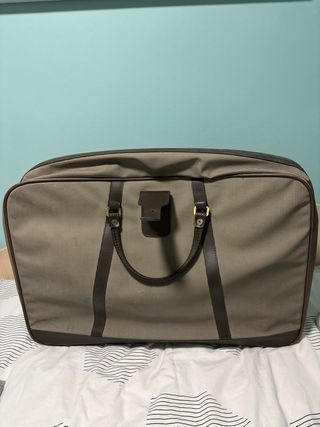 Maleta vintage marrón y beige