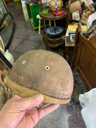 Casco de moto vintage cuero