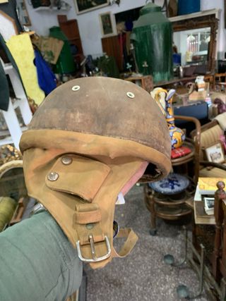 Casco de moto vintage cuero