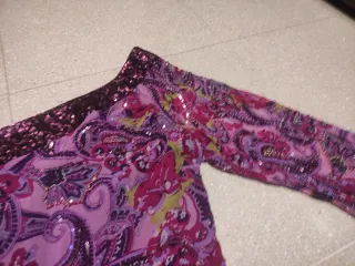 Vestido fiesta lentejuelas hombro al aire