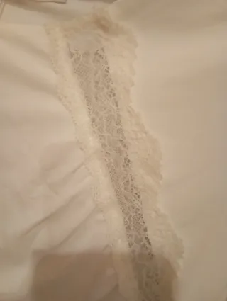 Top Zara Blanco Encaje Talla M