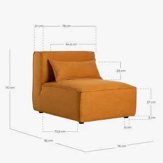 Sofá modular naranja de tela NUEVO A ESTRENAR