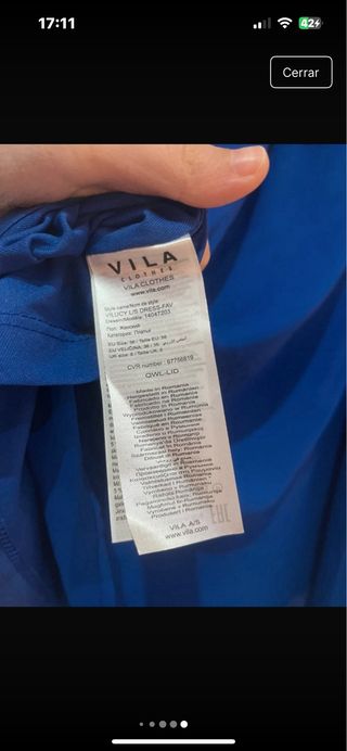 Vestido azul corto Vila Clothes azul talla S nuevo