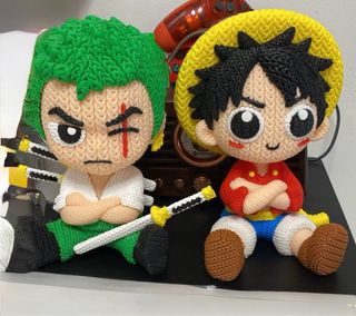Figuras 3D Zoro y Luffy - One Piece